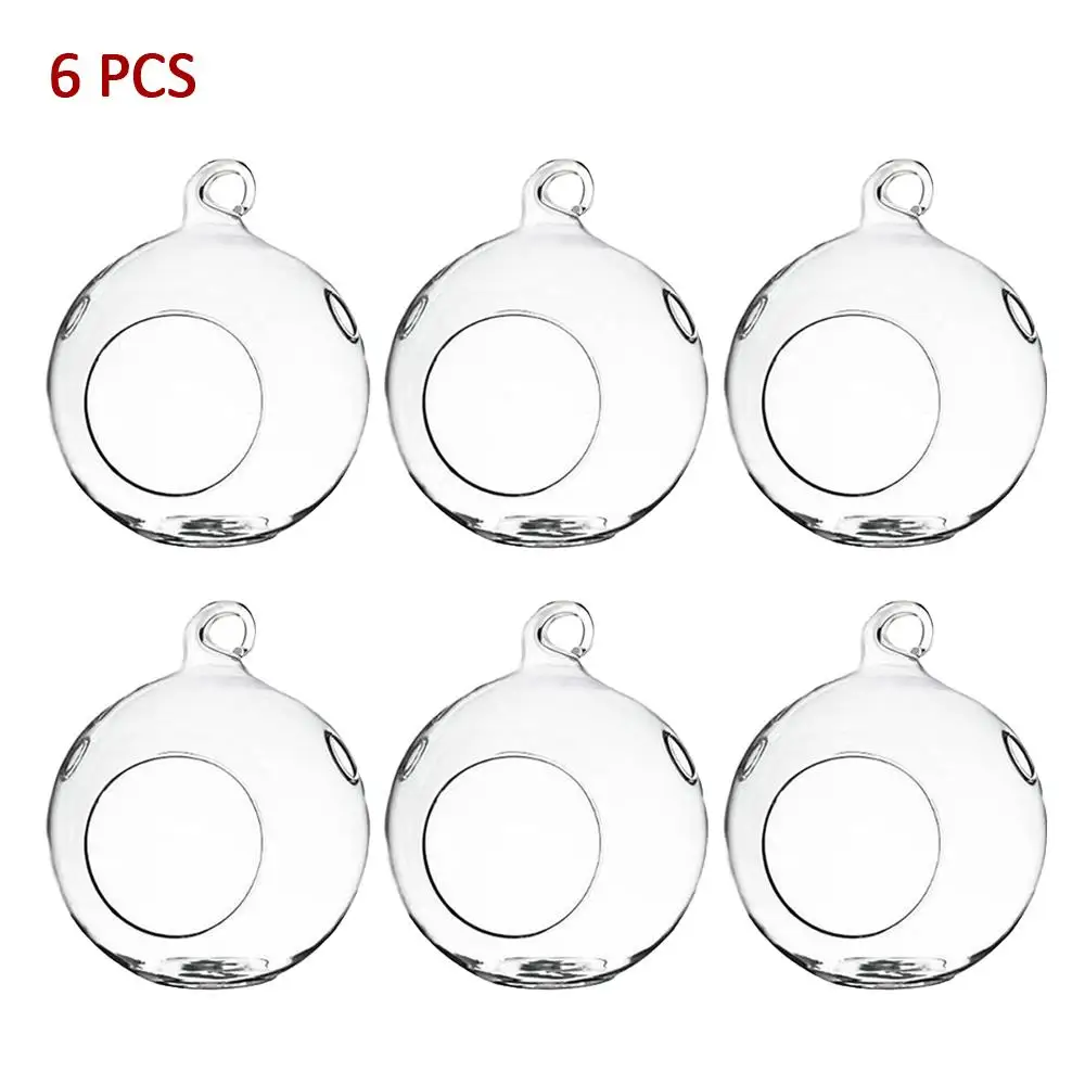 Candle Holder Dia.6CM Round Wedding Romantic Tea Light Succulent Style Globe Shape Glass Vase Home Decors Clear |