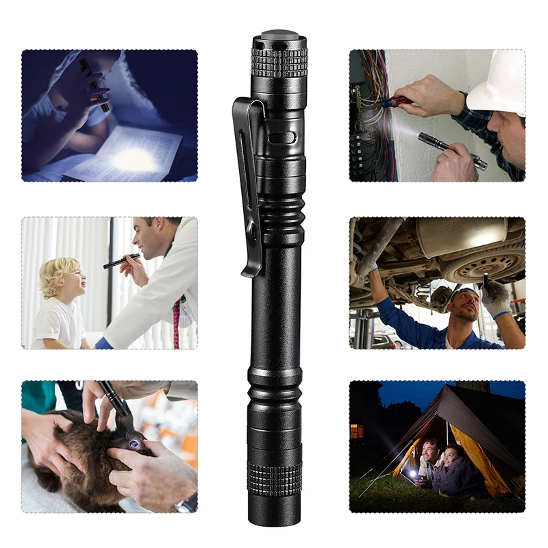

Flashlight 1 Switch Mode For night Walking lamp Pen Light Mini penholder Led , Car Maintenance Work Torch , Dentist lighting