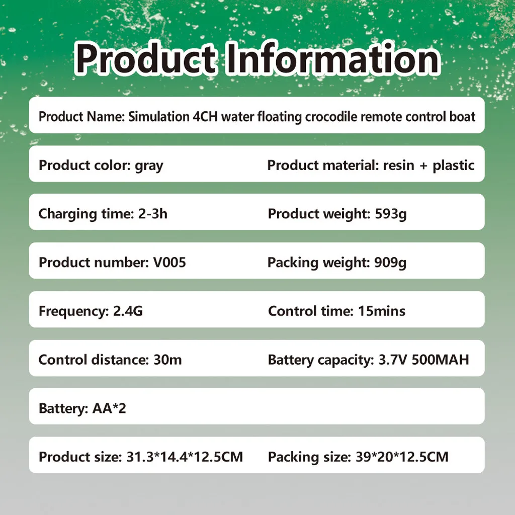 Flytec V005 RC лодка 2 4G имитация головы крокодила водный гоночный пульт дистанционного