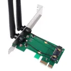 Беспроводная сетевая карта Wi-Fi Mini PCI-E Express к адаптеру PCI-E, 2 антенны, внешние сетевые карты для ПК