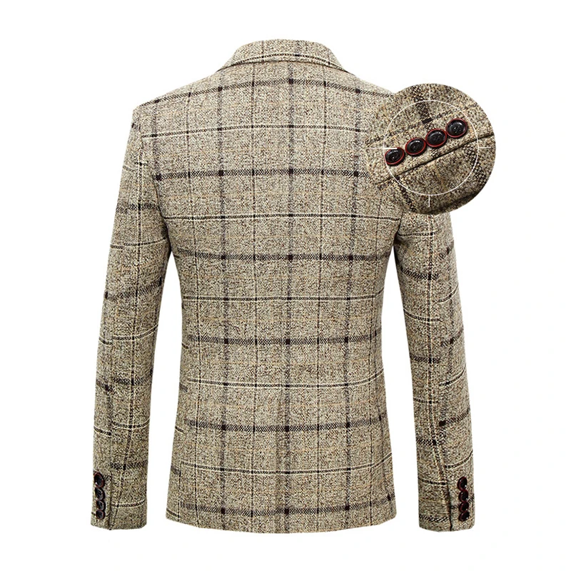 Костюм мужской Клетчатый из 3 предметов черный синий желтый