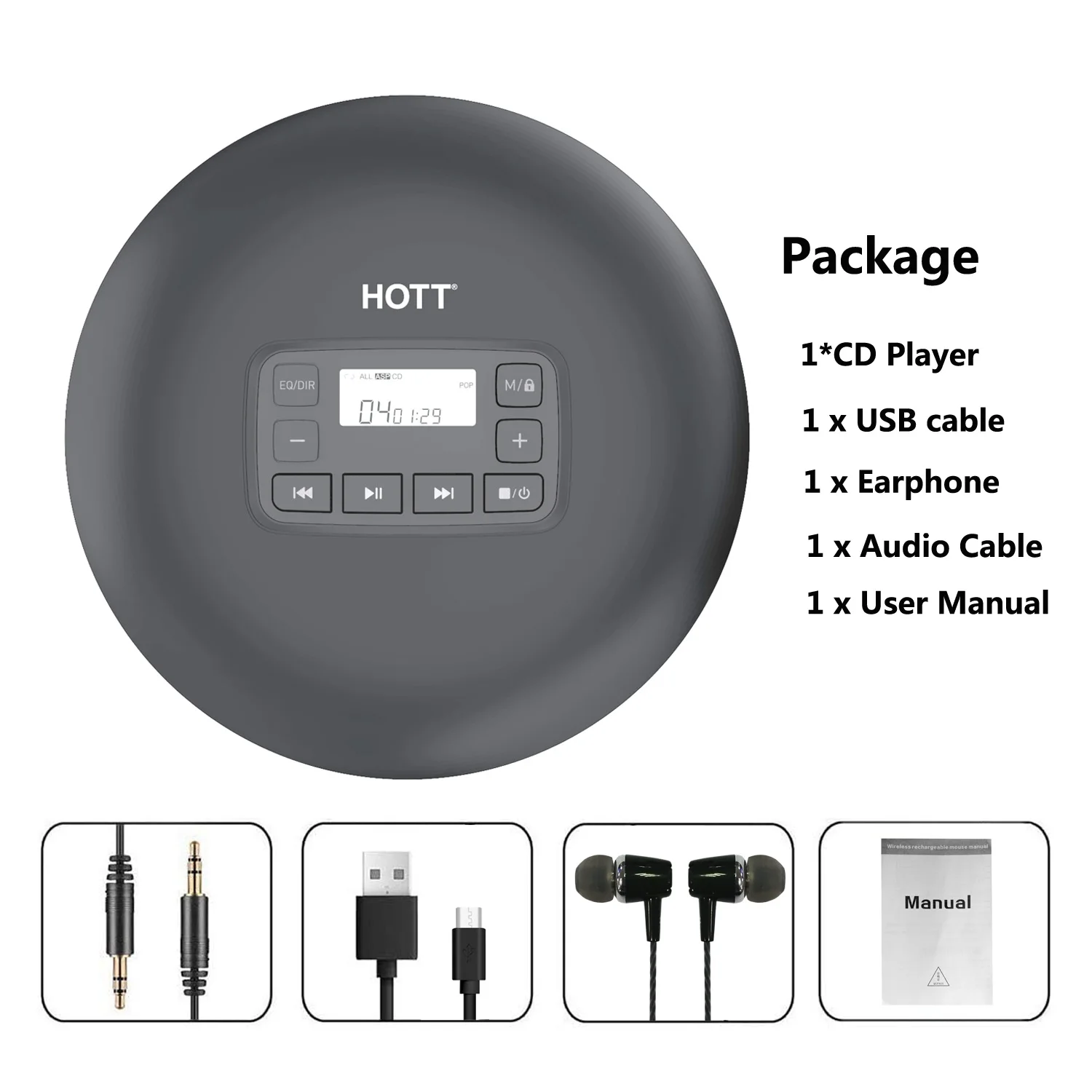 HOTT CD плеер Перезаряжаемый USB провод для подключения 5 в кабель питания