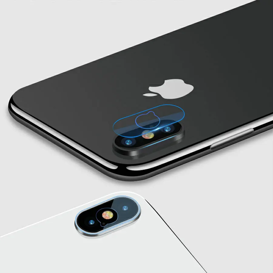 

2PCS For iPhone X XS MAX 8 7 Plus Tempered Glass Protective Ring Camera Lens Screen Protector For iPhone XR iPhone XS