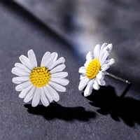 2020 korean hot fashion jewelry fresh cute oil flower stud earrings smart sweet earring for women