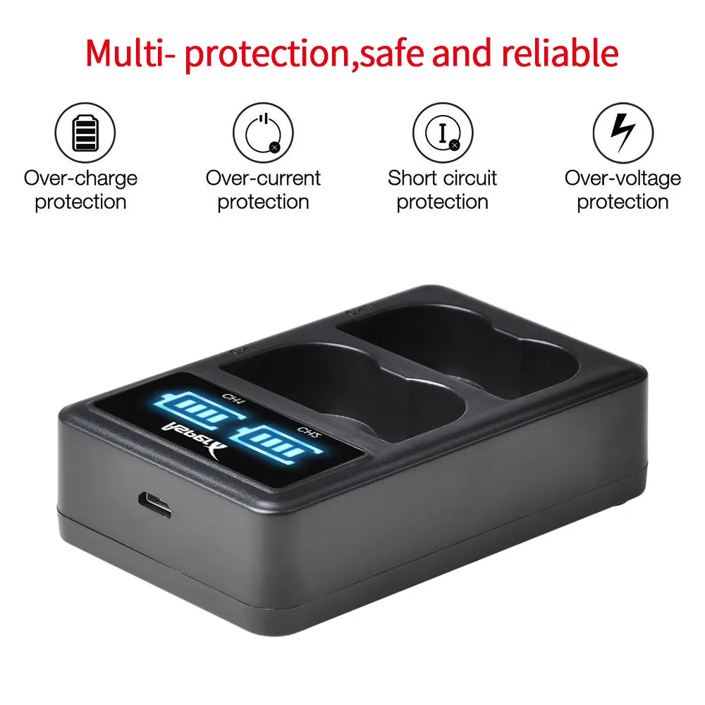 Аккумулятор для камеры 2 шт. 2000 мАч EL3e + двойное зарядное устройство USB со