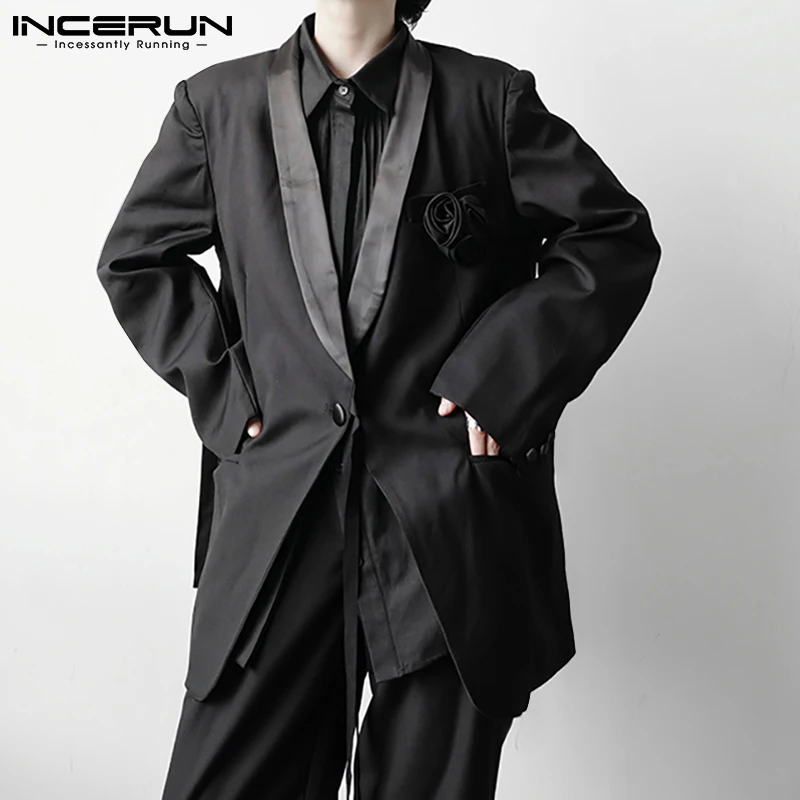 

Fashion Casual Style New Men's Suits Leisure Streetwear High-end Flowers Long-sleeved Party Nightclub Blazer S-5XL INCERUN 2022