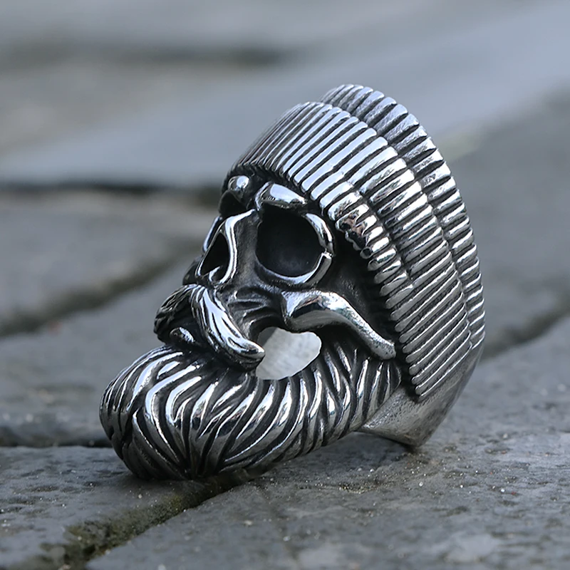 Мужское кольцо с черепом в стиле хип-хоп из нержавеющей стали | Украшения и