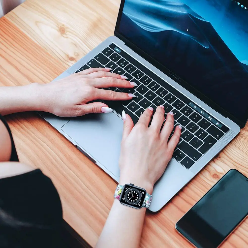 solo loop strap for apple watch band 40mm 38mm 44mm 42mm printed elastic silicone watchbad bracelet iwatch band 543se6 free global shipping