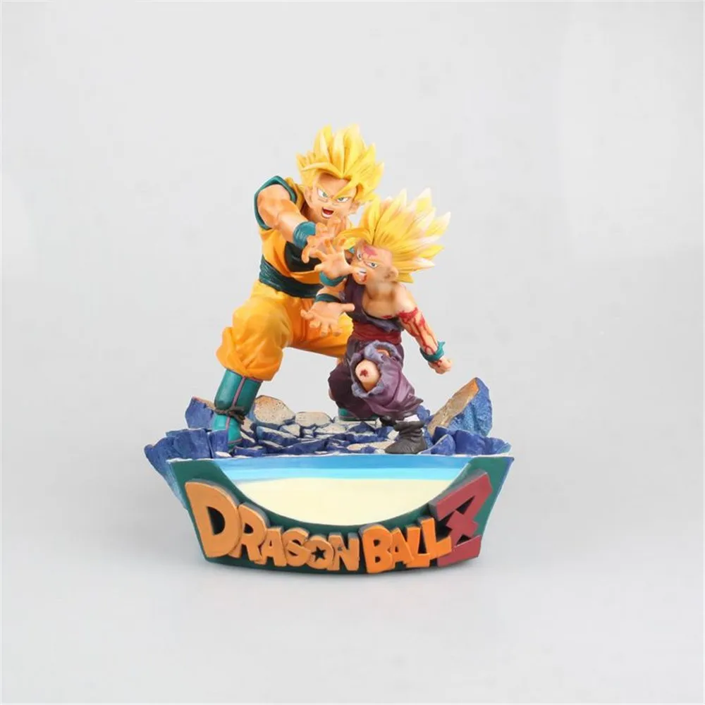 Dragon Ball Z Action Figures Son Goku Gohan Toys Super Saiyan Father and Son Shock Wave Anime Figurine PVC Doll Model Doll Figma