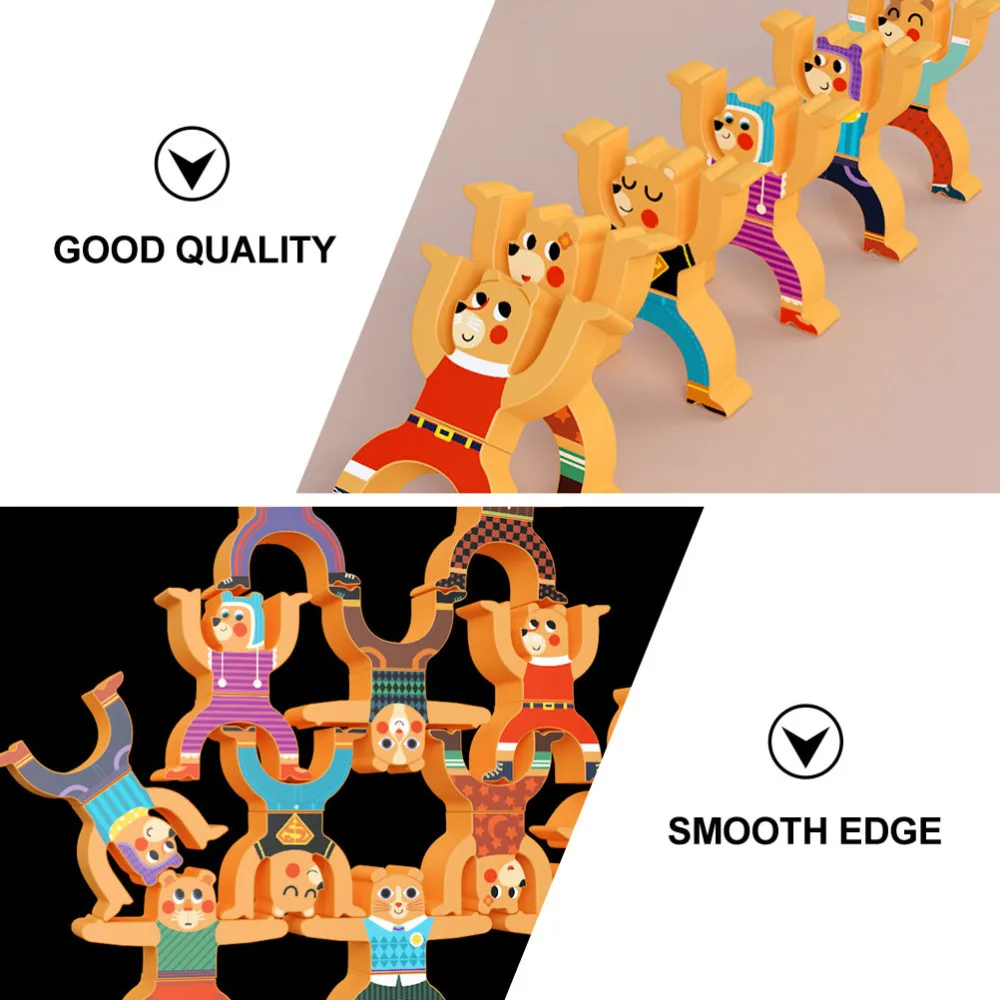 

1 Set Wooden Stacking Balance Game Toys Interactive Playthings for Kid