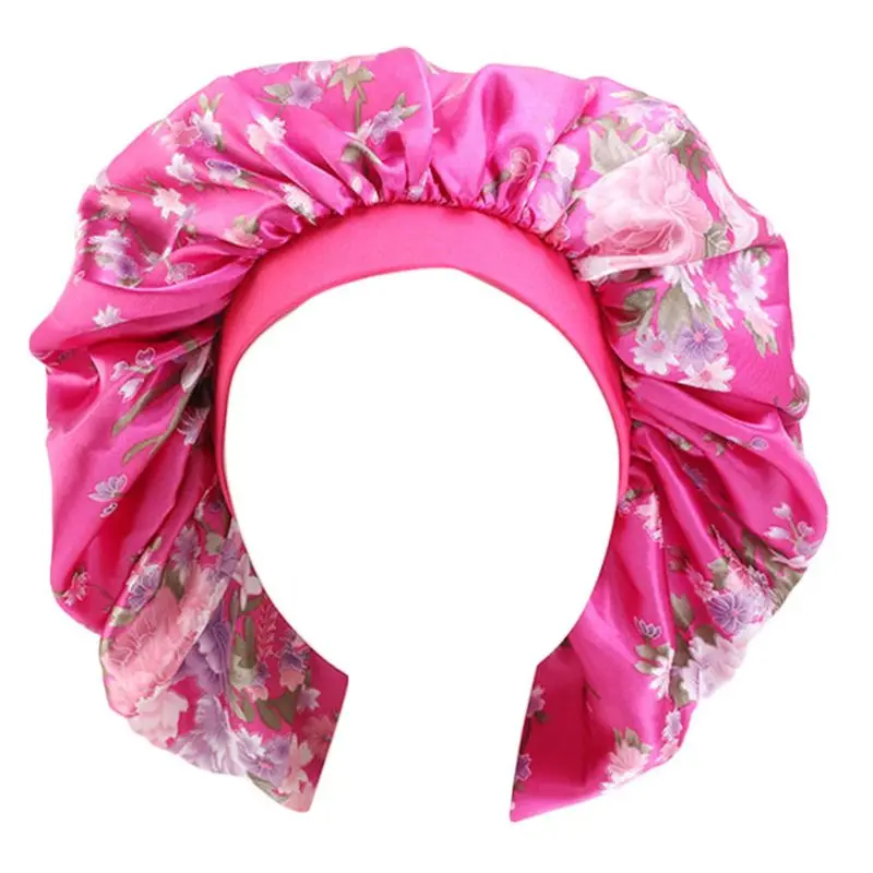 Женская сверхбольшая атласная Кепка для сна широкая с цветочным принтом Chemo| |