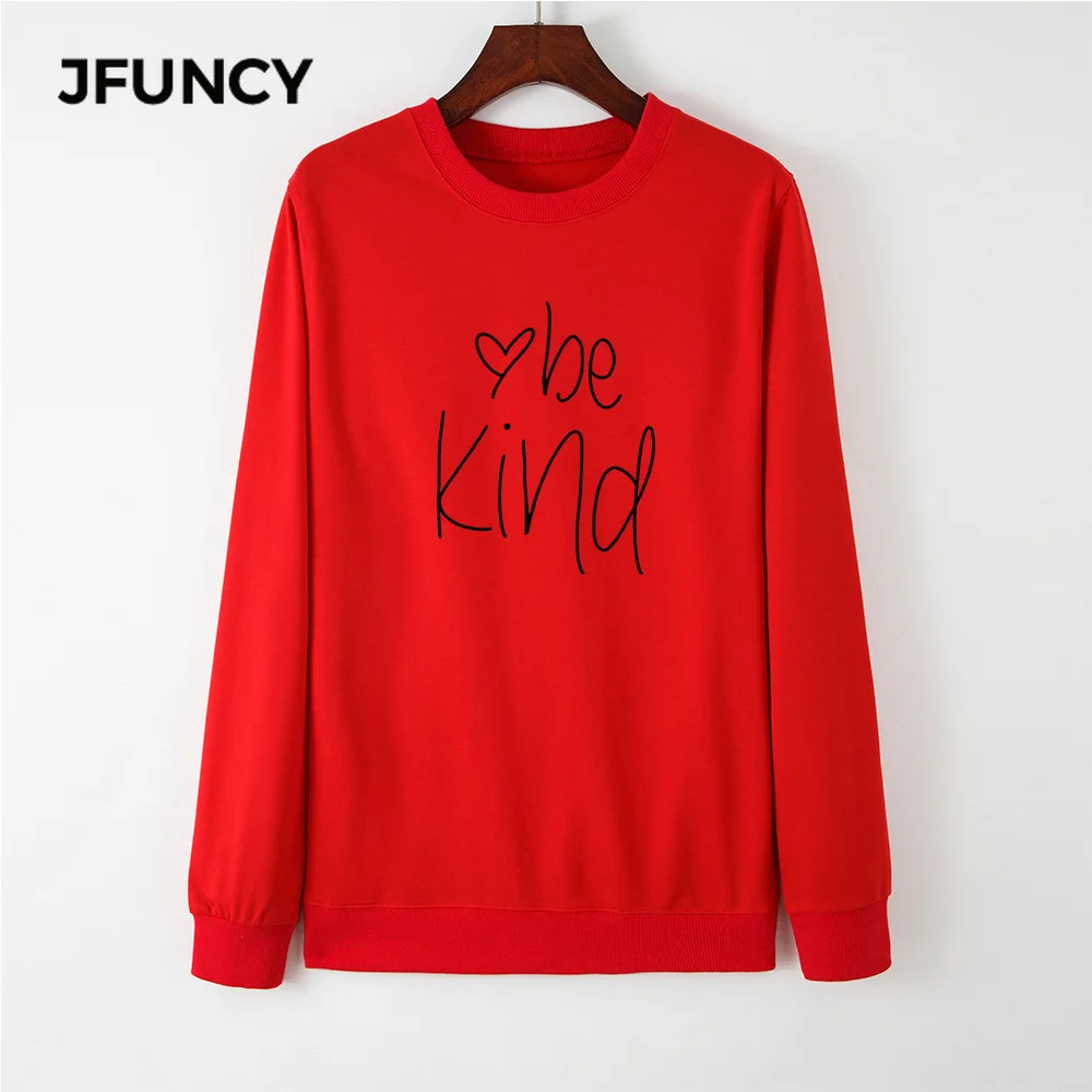

JFUNCY Oversize Women Hoodie Round Neck Long Sleeve Pullover Woman Casual Hoody 2020 Autumn Letter Print Tops Mujeres Sweatshirt