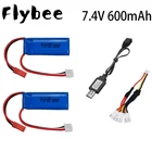 Обновленный аккумулятор Lipo 7,4 в 600 мАч 601844 с зарядным устройством USB для WLtoys K969 K979 K989 K999 P929 P939, запчасти для радиоуправляемых автомобилей, аккумулятор 2s 7,4 В
