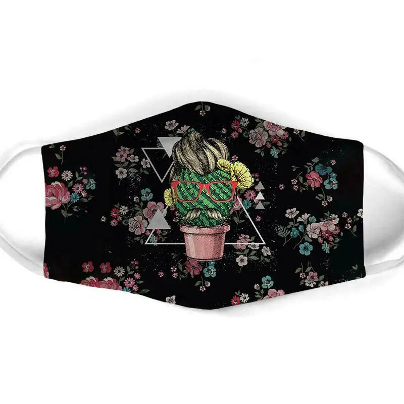 

Cactus Floral Halloween Christmas Face Mask Washable Reusable 3D