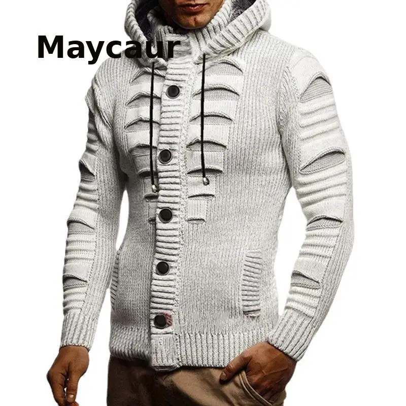 

Мужской свитер с длинным рукавом и капюшоном, Осень-зима