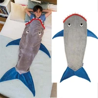 2021 winter shark mermaid sleeping blanket sleeping swaddle soft wool children sleeping bag christmas birthday gift for kids new