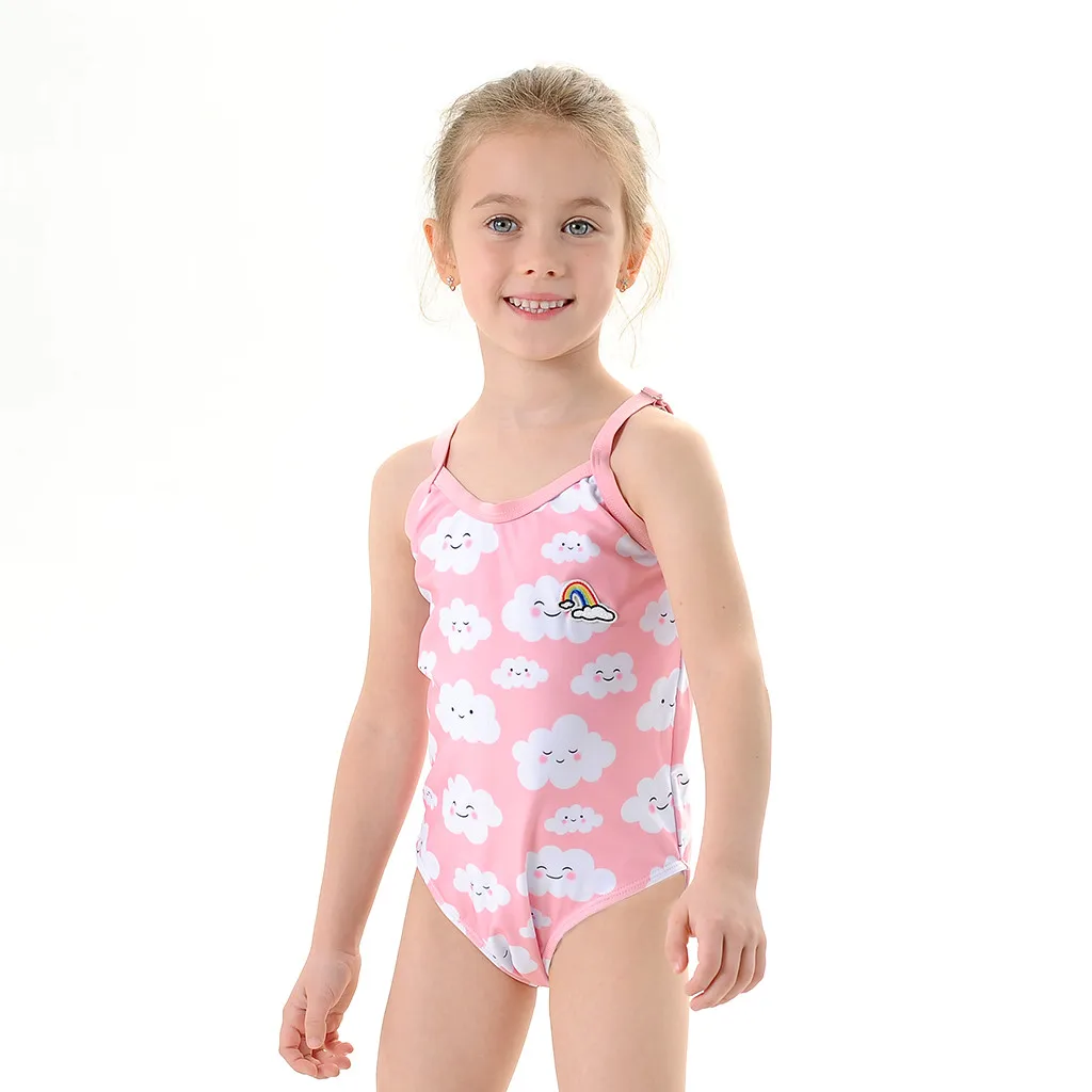 Детский купальный костюм для маленьких девочек цельный купальник бикини милый