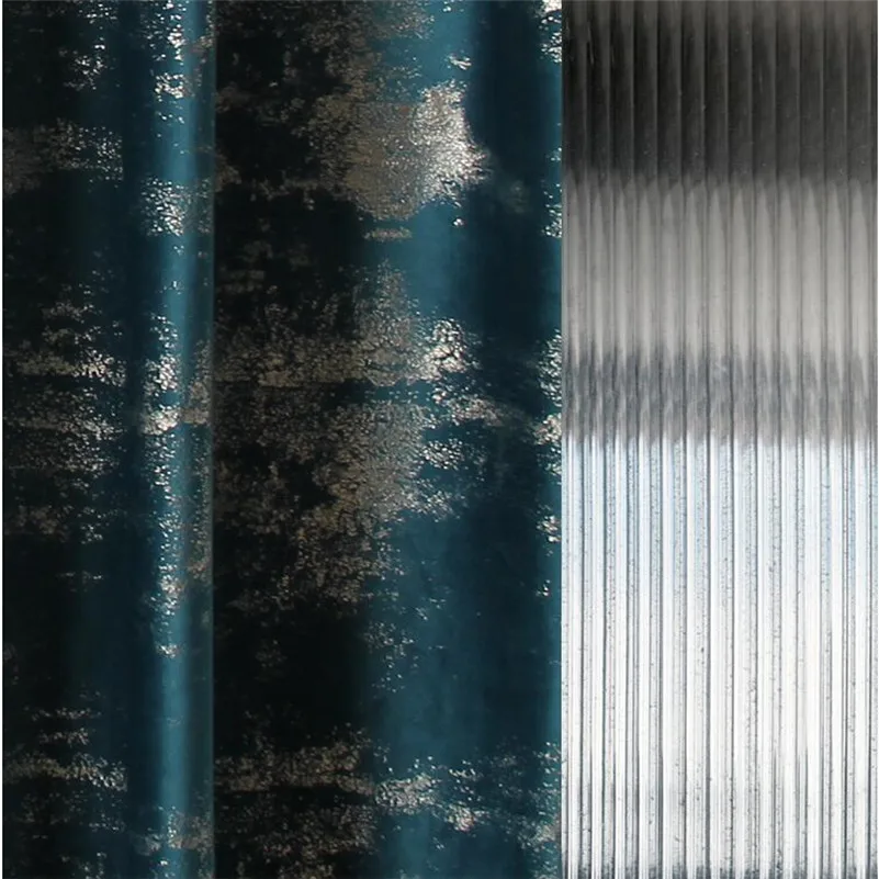 2021 New High-grade Washed Bronzing Flannel Nordic Retro Shading Curtains for Living Dining Room Bedroom | Дом и сад