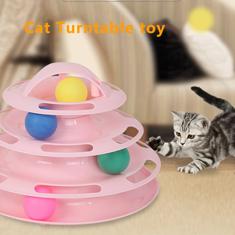

Cat Toy Cat Three Layers Turntable Puzzle Toy Trackball Easy To Clean Four Layers Cat Turntable Removable For Large Small Cat