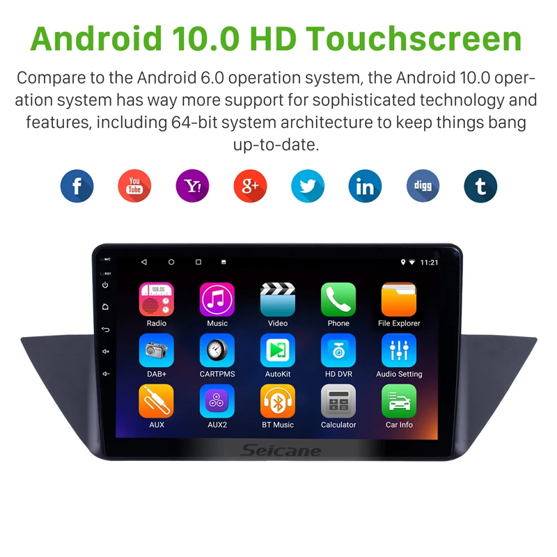 Автомобильный GPS навигатор Seicane Android 10 0 API29 для 2009 2013 BMW X1 E84 радио 1 дюймов HD 1024*600