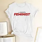 Футболка женская с надписью We Shoul All Be Феминистская, свободная рубашка с коротким рукавом для женщин