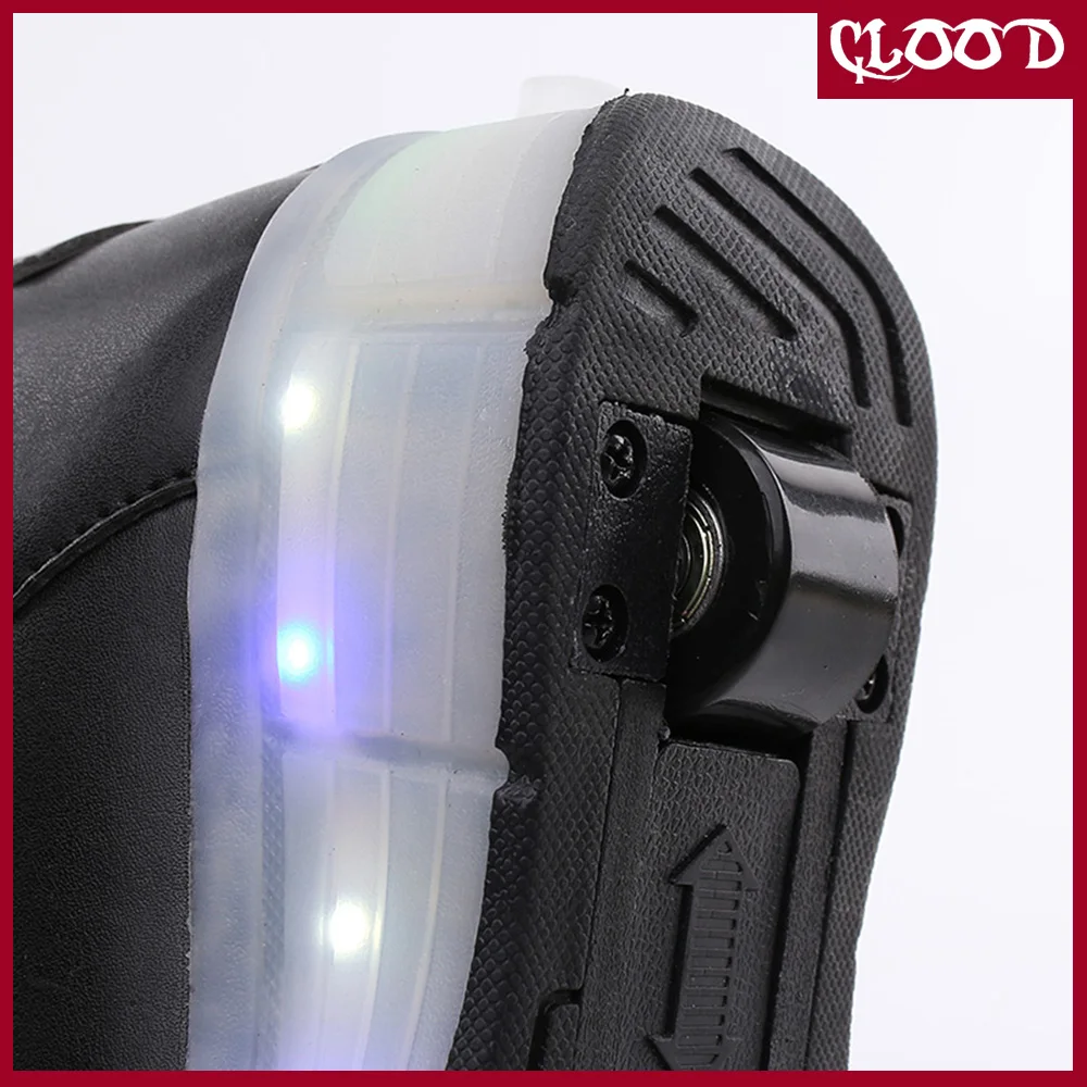 Детские зимние роликовые ботинки CLOOD кроссовки с колесами для девочек и