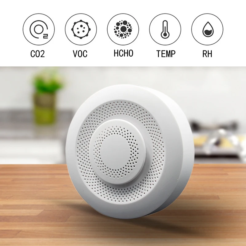 Детектор двуокиси углерода HIMOJO Tuya Zigbee C02 детектор формальдегида датчики VOC датчик