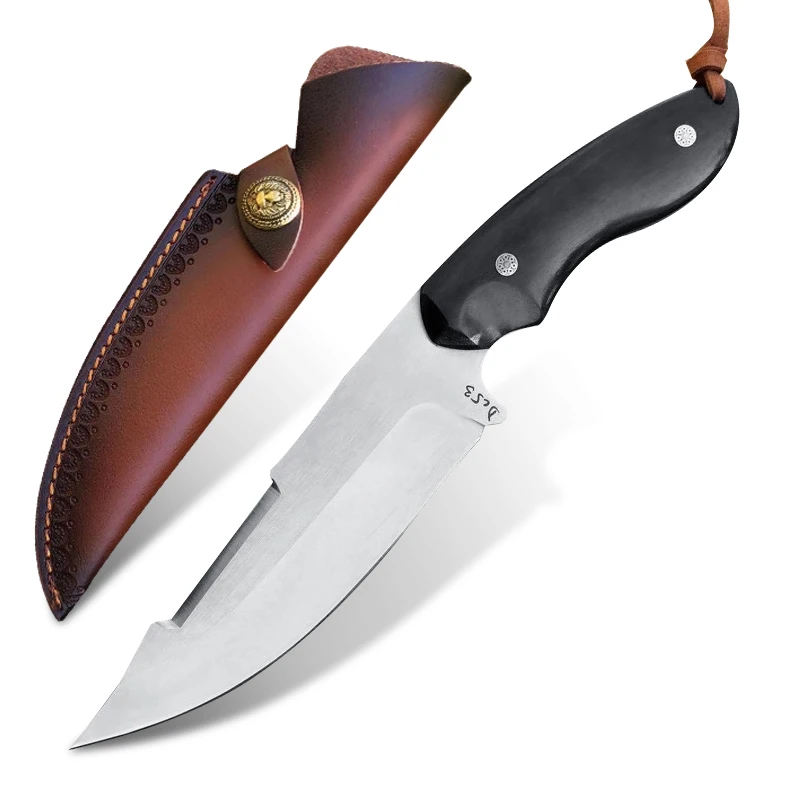 

Wooden Handle Tactical Straight Knife DC53 Alloy Steel Survival Knife Outdoor Camping Hunting Knife Fixed Blade Self-defense