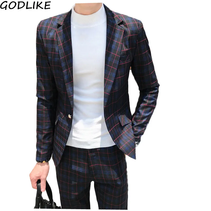 Мужской Клетчатый костюм, костюм до лодыжки, Homme Mariage Cofee, в синюю полоску, в клетку, элегантный Trajes De Hombre Novio, клетчатый костюм для мужчин