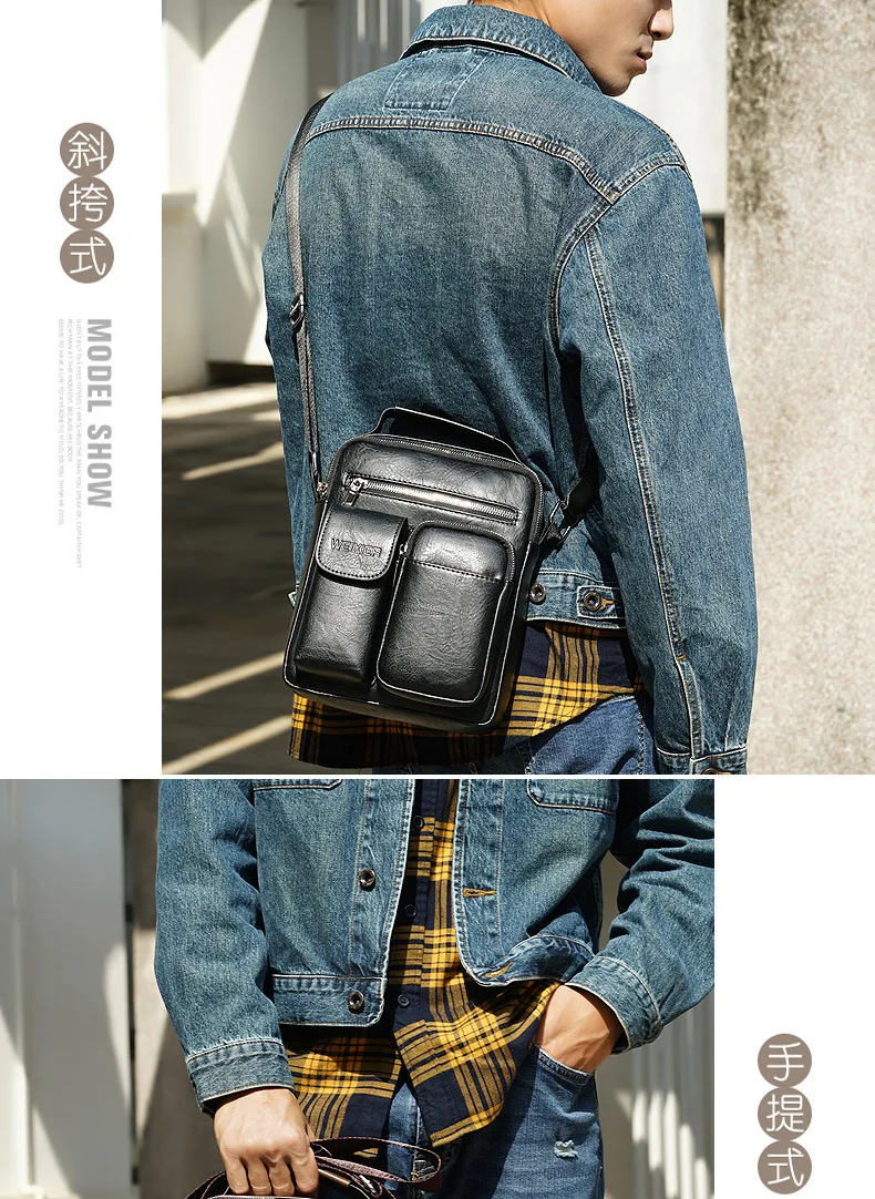 

Messenger Bag Men's Shoulder PU bags Flap Small male man Crossbody bags for men natural Leather bag Shoulder Bags