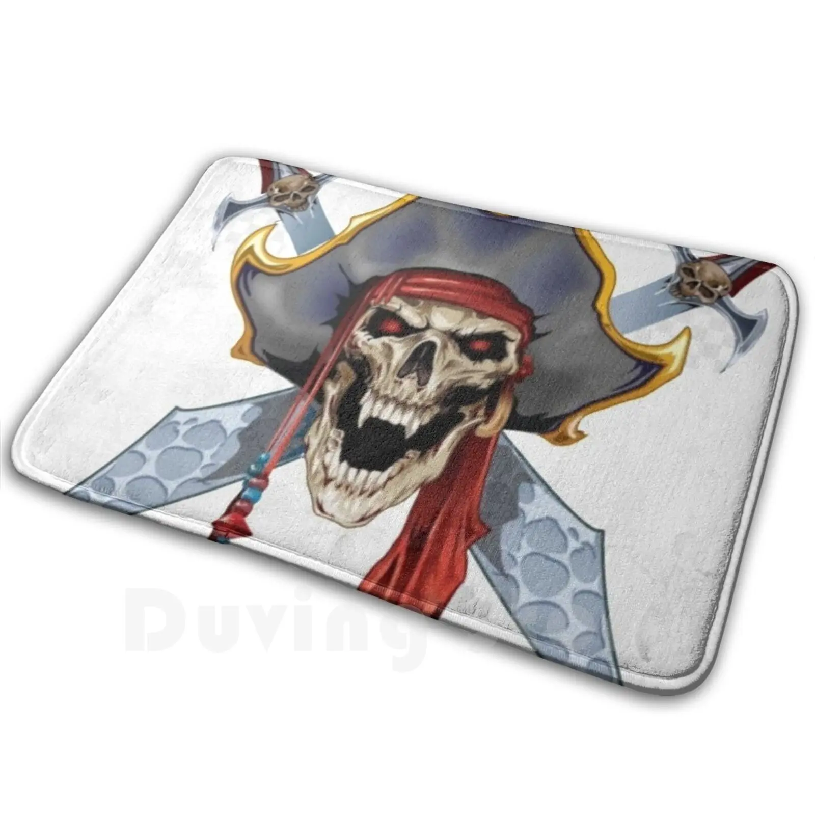 

Pirate Mat Rug Carpet Anti-Slip Floor Mats Bedroom Skull Pirate Cool Fun Beautiful