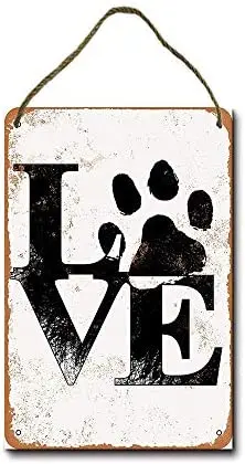 

Metal Sign 8 x 12 inch Love My Dog Wall Decor Hanging Sign