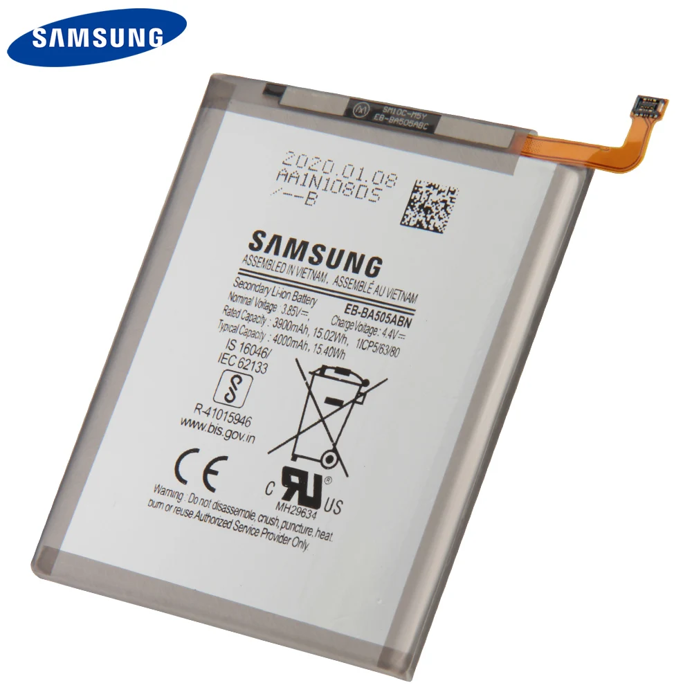 Оригинальный аккумулятор Samsung EB BA505ABU BA505ABN для Galaxy A30 A30S A50 A505F SM оригинальный 4000 мА
