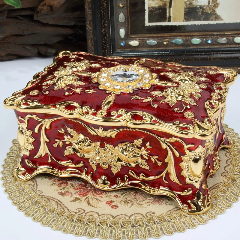 Большой эмалированный шкатулка с бриллиантами Европейский Подарочный чехол для