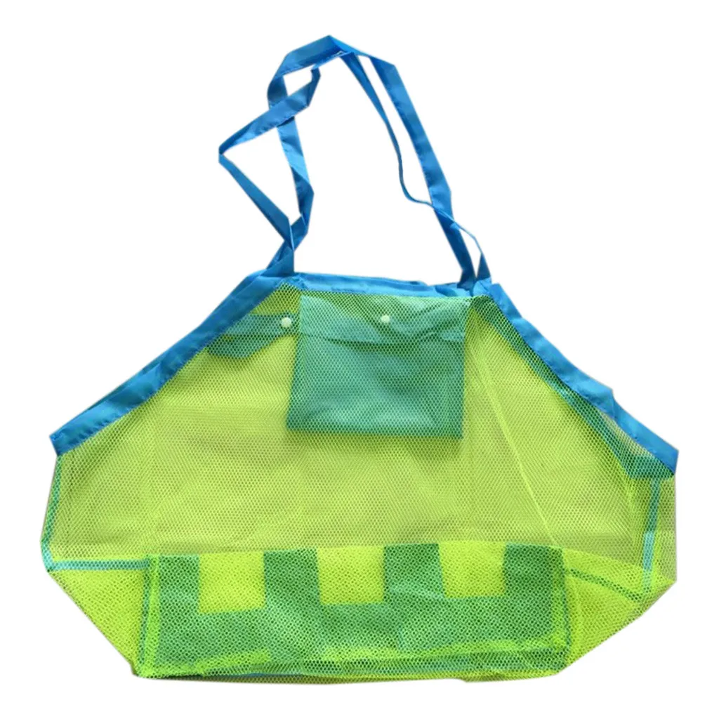 

Grande borsa a rete Tote abbigliamento giocattoli porta tutta la sabbia via borsa da spiaggia borsa a mano portatile da esterno