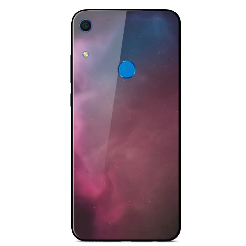 

For Huawei Y6S Case Fashion Ultra Thin Tempered Glass Hard Case For Huawei Honor 8A Pro Luxury Star Space Painted Phone Cover