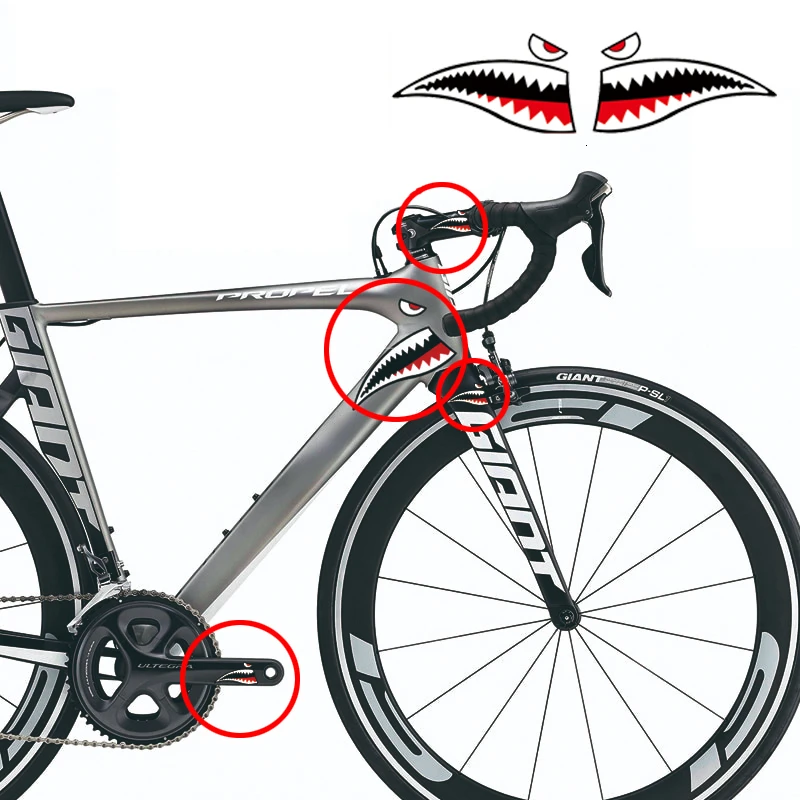 1 шт. наклейка на велосипед Акула голова|Наклейки велосипед| |