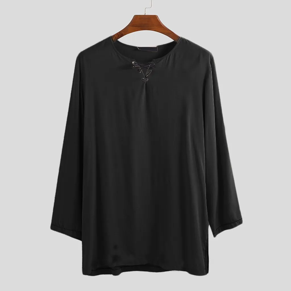 Роскошная мужская рубашка одноцветная приталенная ретро Чистый хлопок и блузка