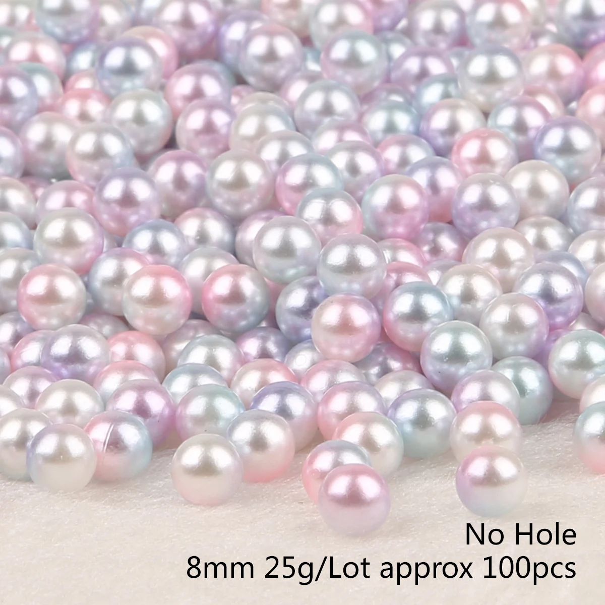 Круглые жемчужные бусины без отверстий 100 шт./лот 8 мм широкая подстилка для