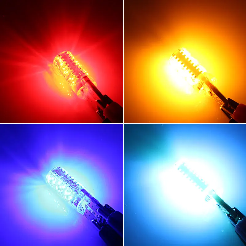 Силиконовая Подсветка для салона автомобиля Φ 12V T10 W5W боковая парковочная лампа с