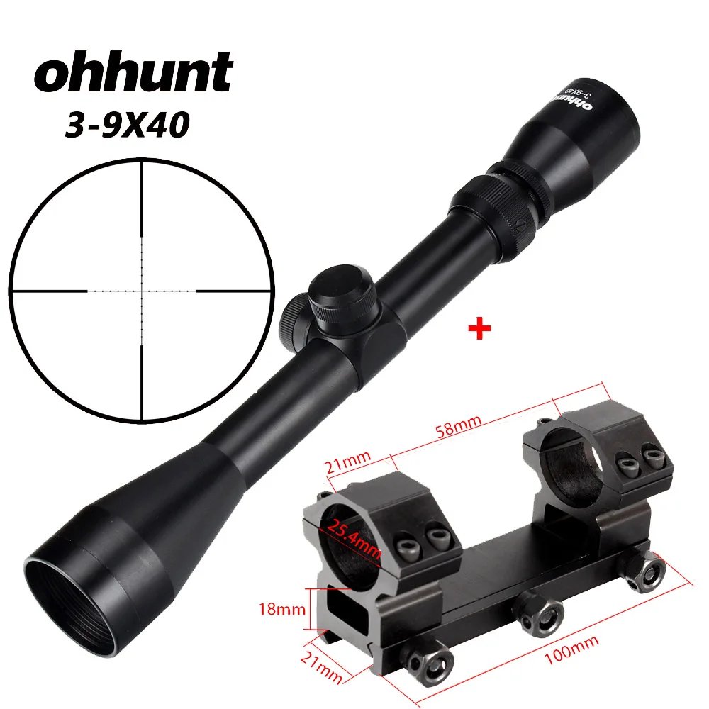 Picatinny Bracket Ohhunt 3-9X40 охотничий Воздушный прицел для винтовки провод дальномер Сетка арбалет или Mil точка прицел тактический оптический прицел - Цвет: Picatinny Bracket