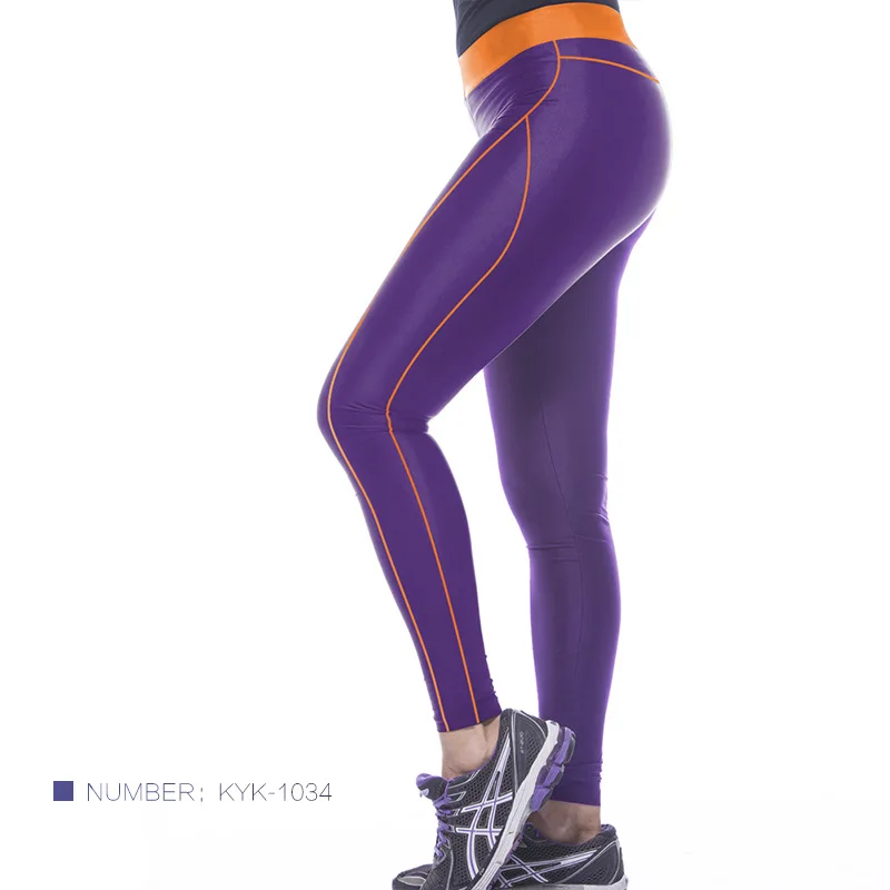 

New European and American Sport Leggings Digital Printing Sports Yoga Leggings Multi-Color Stripe High Waist Women Yoga Pants