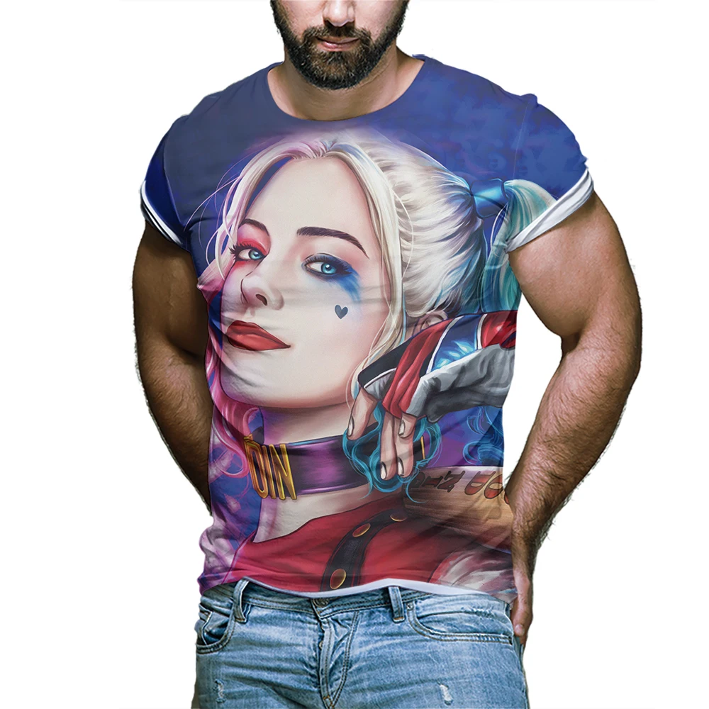 

Anime beauties Tshirt 3D printed Men's short-sleeved T-shirt Large size strret fashion clothing trend Cartoon Custom Pattern O