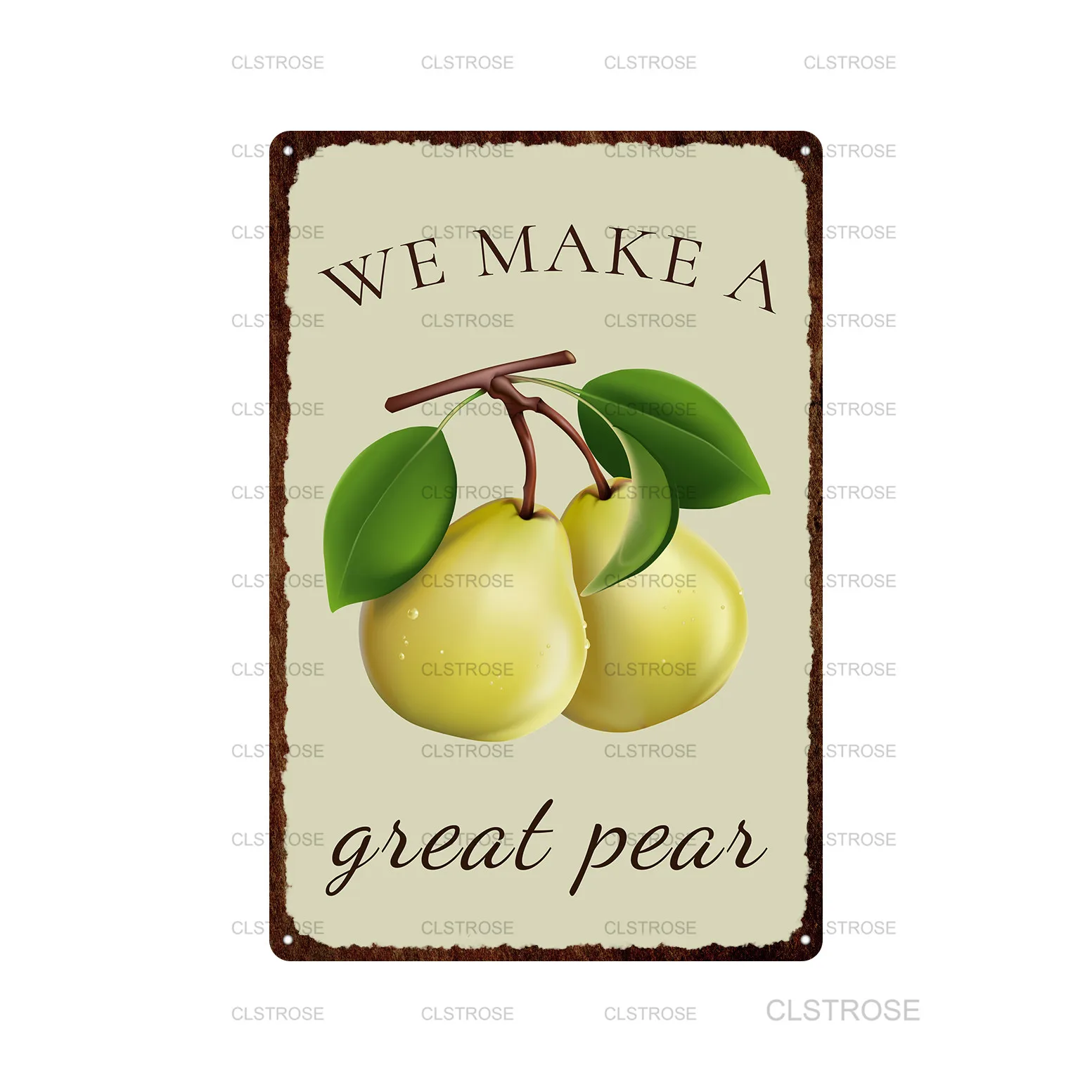 

Home Wall Decor Fruit Metal Tin Sign Decorative Farm Garden Kitchen Plaque Poster Decor Living Room Metal