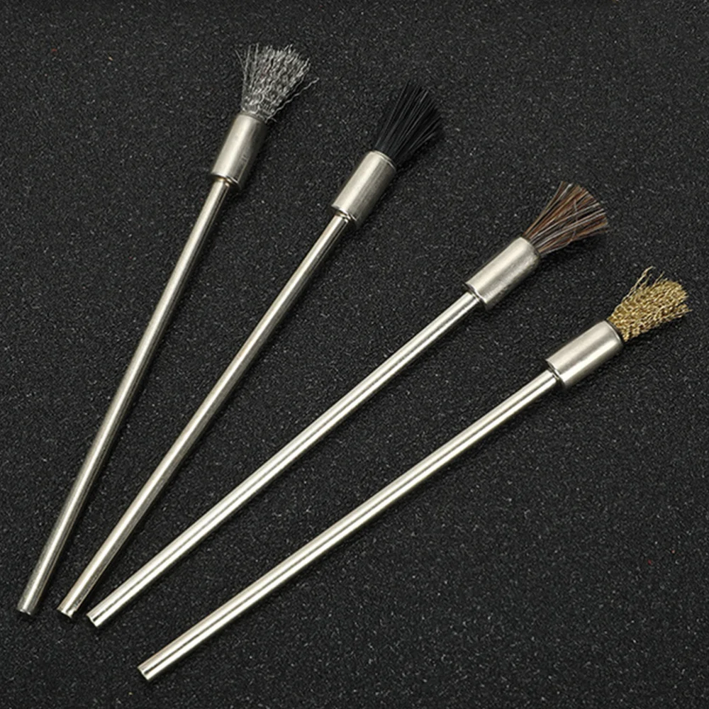

12pcs Long Rod Stainless Steel Brush Mini Brush Copper Wire Brush Hose Hair Brush Hair Brush Electric Grinding Cleaning Rust