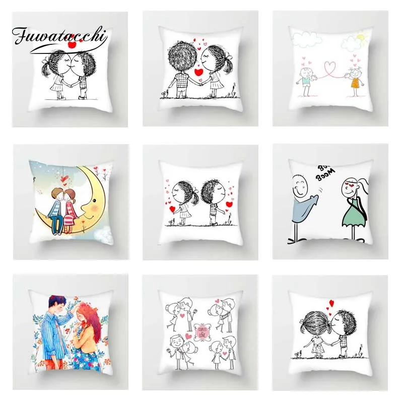 Fuwatacchi милый чехол для подушки в виде стика любовь и сердце наволочка автомобиля