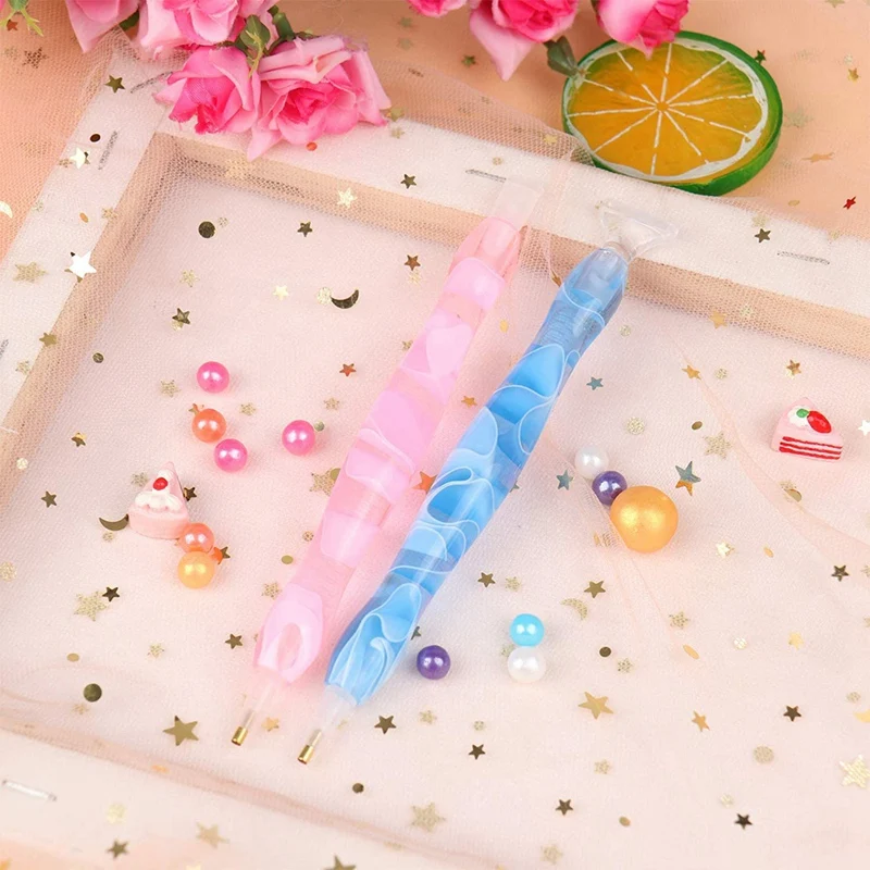 

2 Pcs Diamond Painting Tools Point Drill Pens Self-Stick Drill Pen Embroidery Pen for DIY Crafts Sewing Cross Stitch