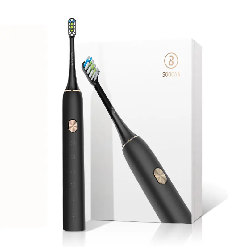 Black Xiaomi Soocas X3 Водонепроницаемая электрическая зубная щетка личная техника для ухода обновленная USB перезаряжаемая ультразвуковая зубная щетка для взрослых - Комплект: Black