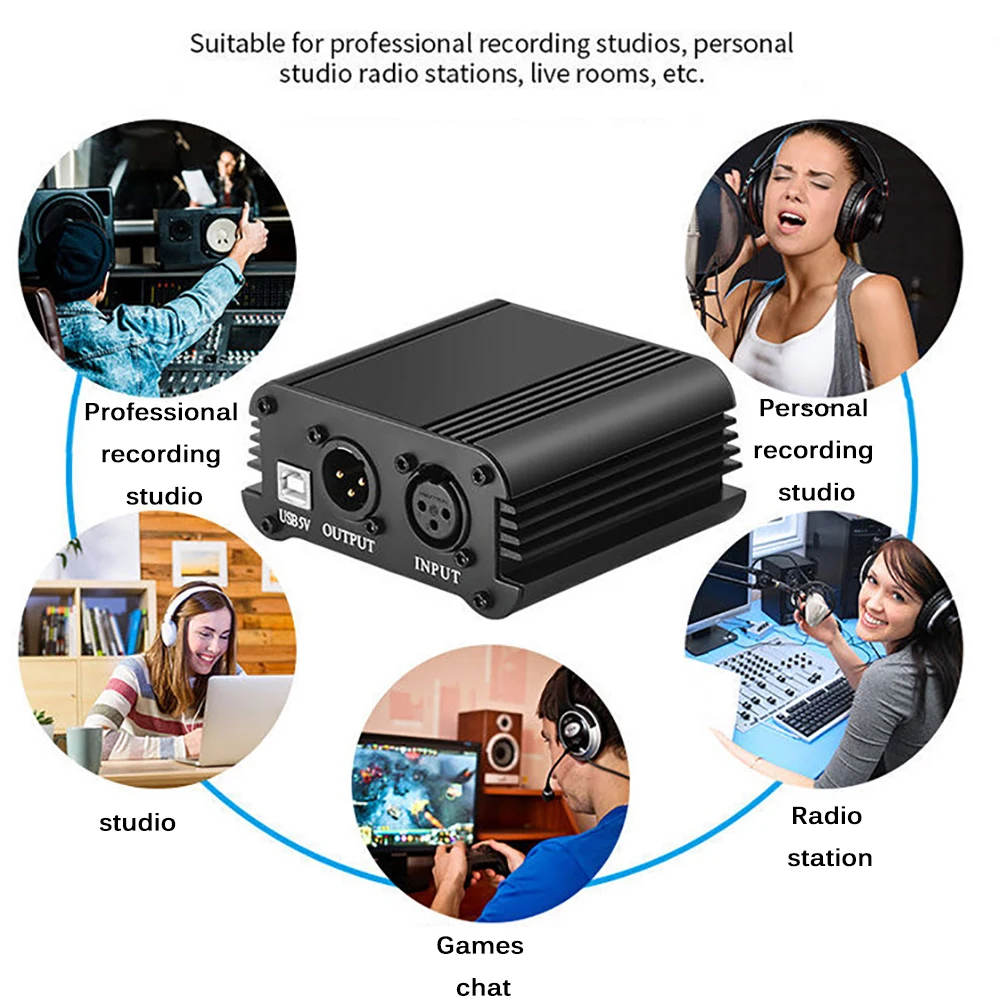 1 канальный 48V USB Phantom Питание 5 футов кабель XLR Сделано в Китае для 3Pin микрофонный