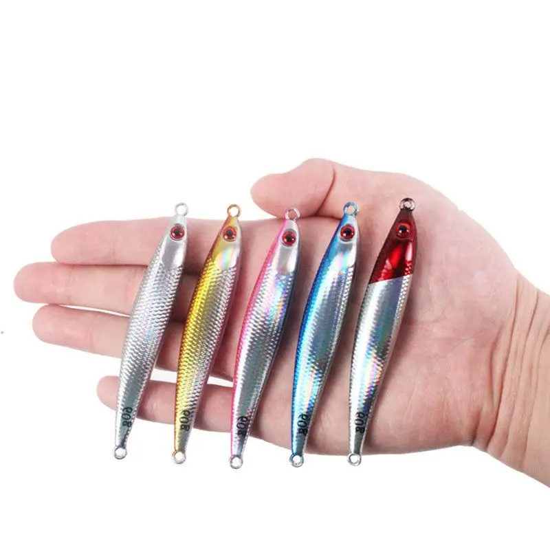 

3D Eyes Metal Jing 60g 9cm Long Shot Blade Lure Sinking Vibration Baits Artificial Feather Vibe for Bass Pike Perch Fishing
